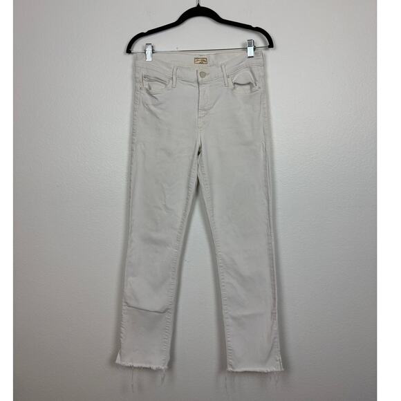 Mother The Rascal Ankle Snippet in Whipping the Cream White Raw Hem Jeans 29 - Picture 2 of 7